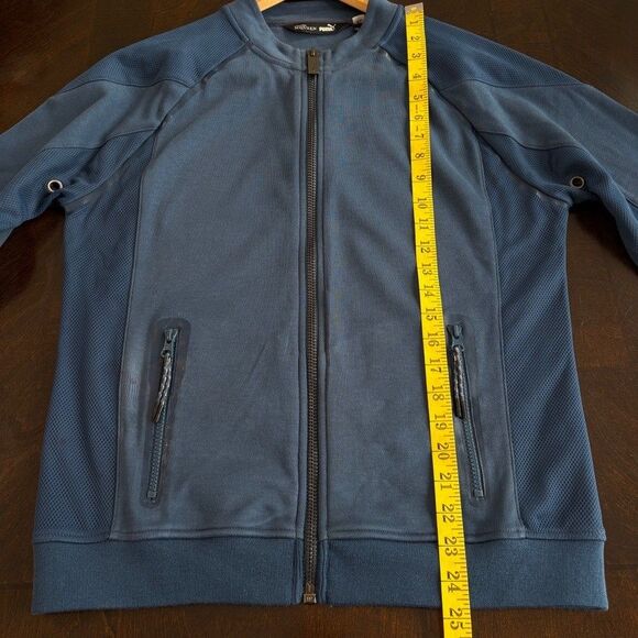 Alexander McQueen X Puma Collab Mens Zip Up Jacket XL Blue Logo Casual NWT Flaw - Picture 11 of 13